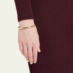 18K Yellow Gold Large Hammered Oval Bangle