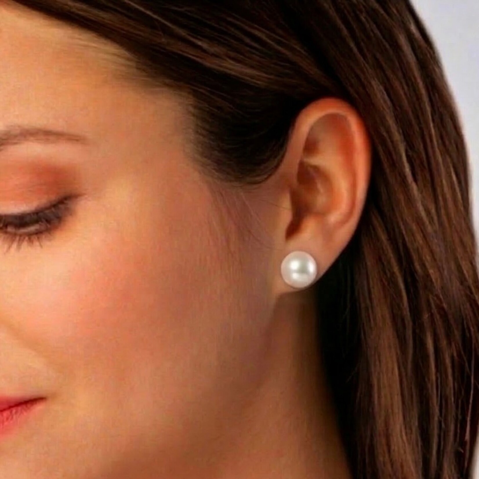 14K Yellow Gold 9.5mm Akoya Cultured Pearl Studs