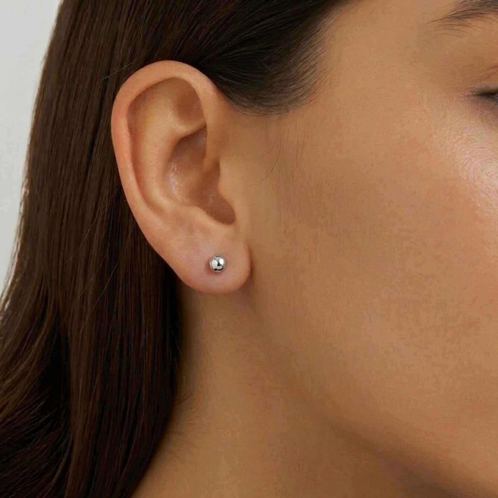Sterling Silver 4mm Round Ball Stud Earrings