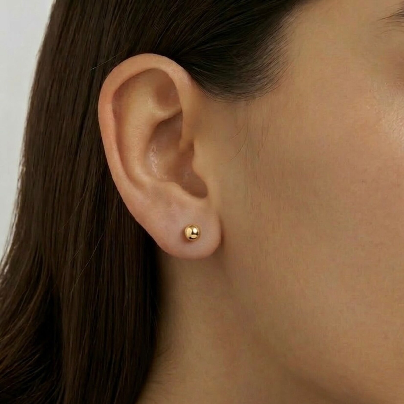 14KY Gold 4mm Round Ball Stud Earrings