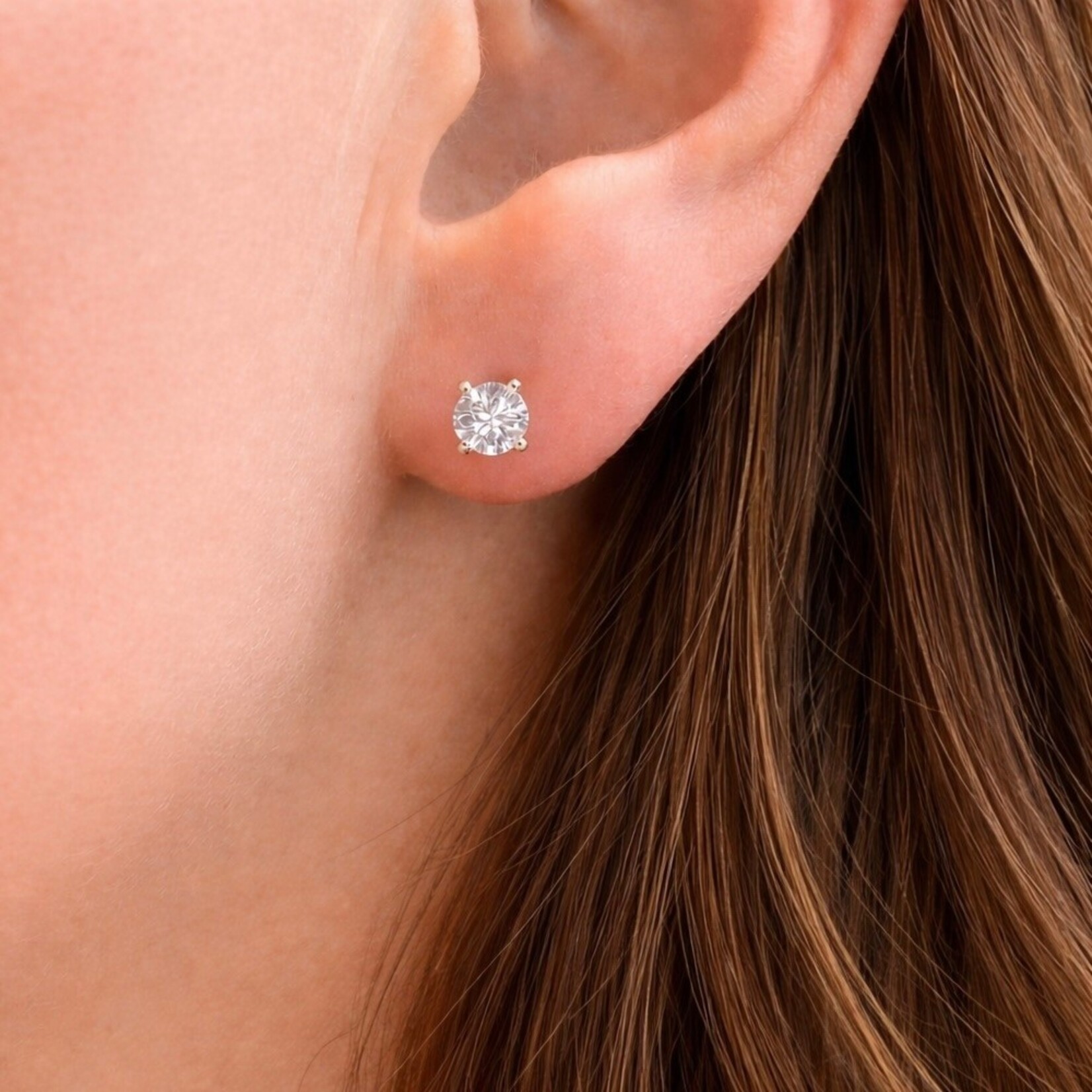 14K White Gold 2 Carat Lab Grown Diamond Stud Earrings