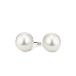 14K White Gold Akoya Cultured 6.75mm Pearl Studs