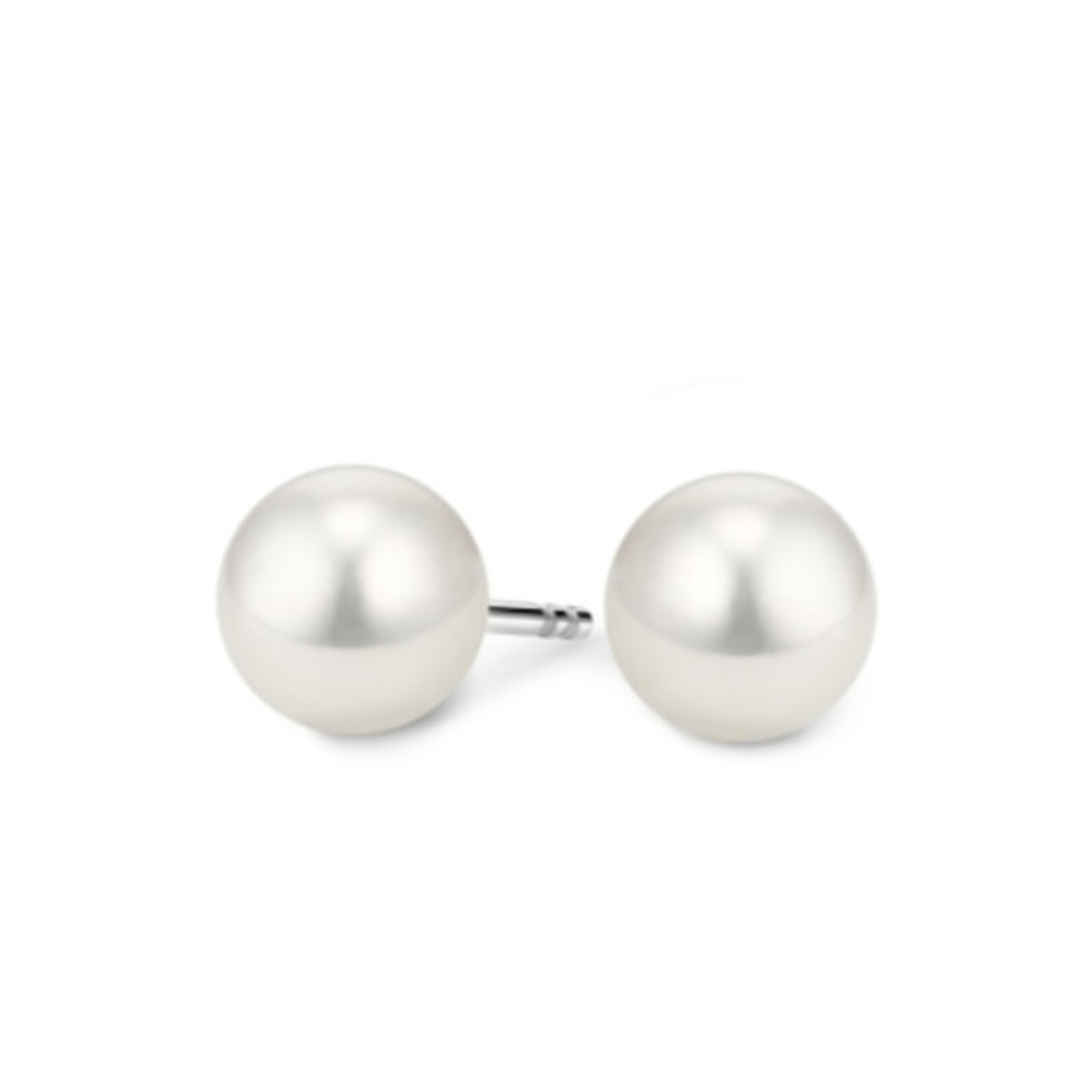14K Yellow Gold Akoya Cultured 6.75mm Pearl Studs