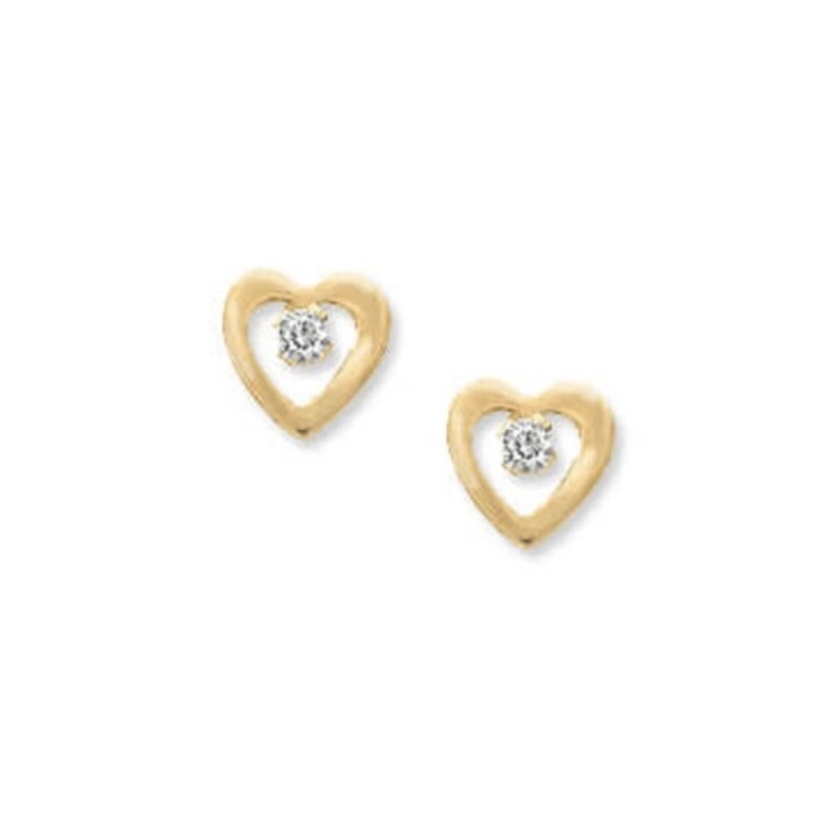 14KY Gold Diamond 0.06ctw Heart Stud Earrings