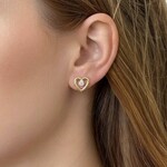 14KY Gold Diamond 0.06ctw Heart Stud Earrings