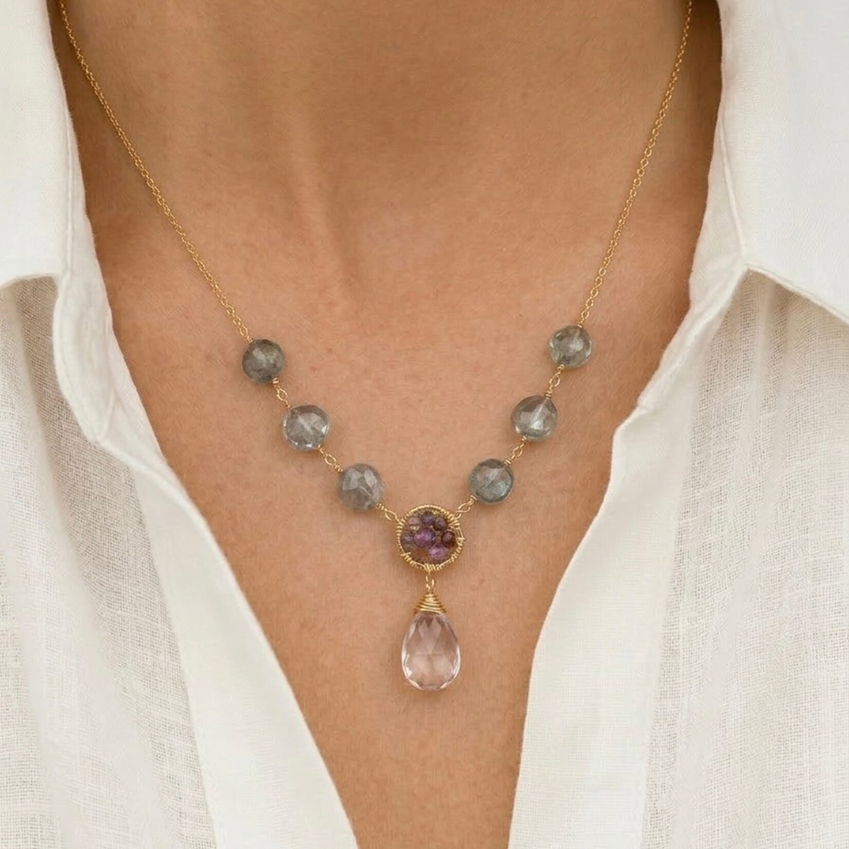 Michelle Pressler 14K Yellow Gold Filled Lavender Lane Necklace