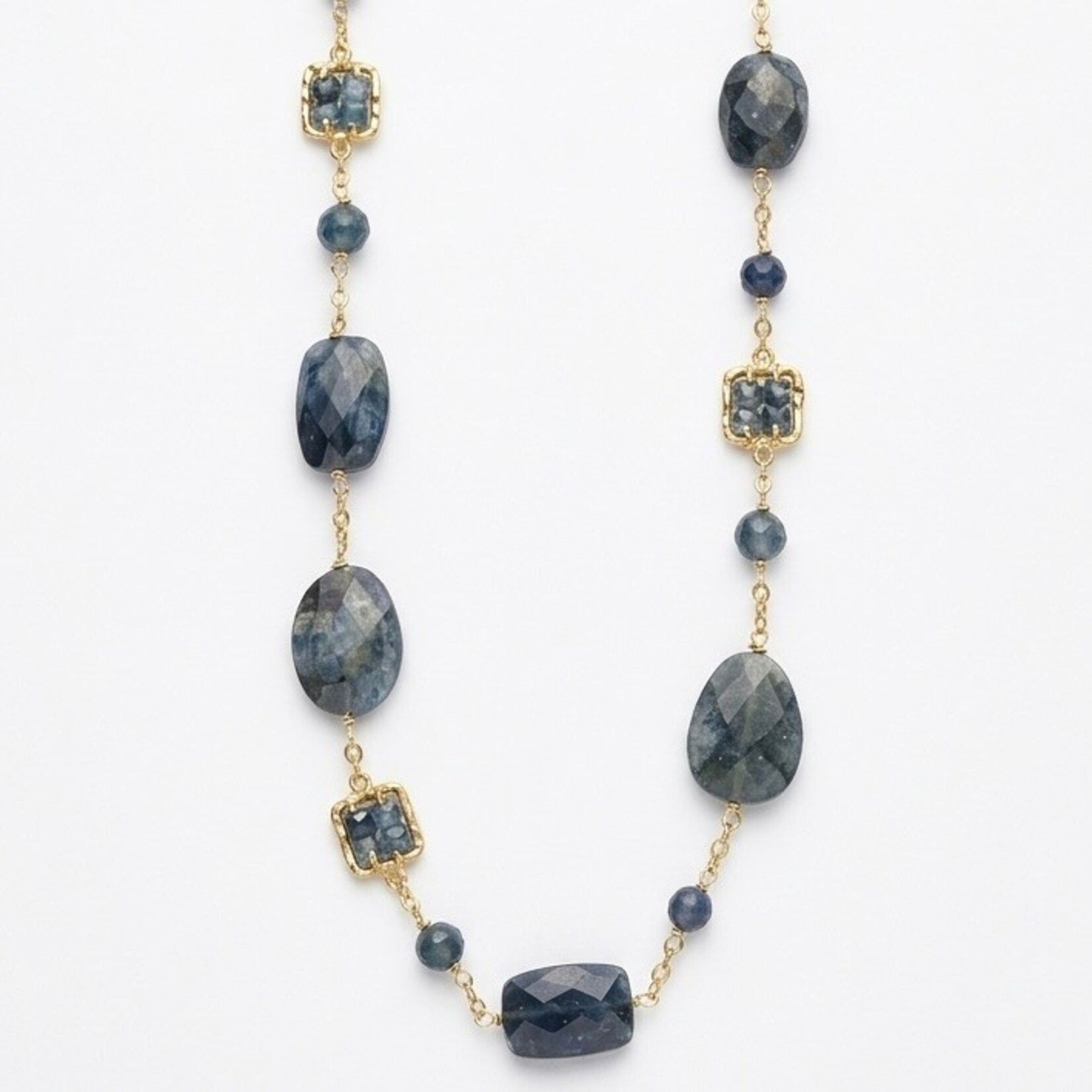 Michelle Pressler 14K Yellow Gold Filled Multi Stone Necklace