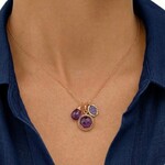 14K Yellow Gold Filled Amethyst & Tanzanite Charm Pendant