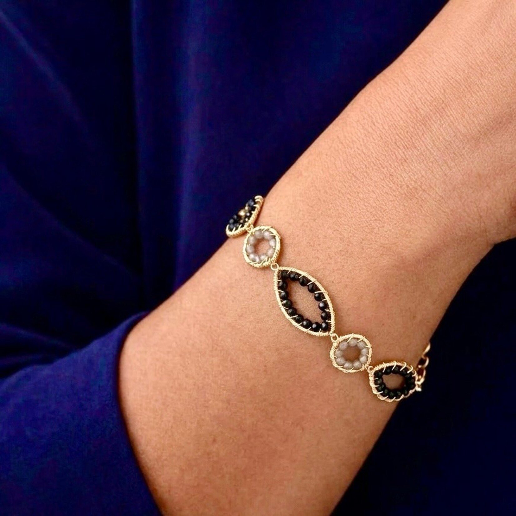 Michelle Pressler 14K Yellow Gold Filled Spinel & Zircon Bracelet