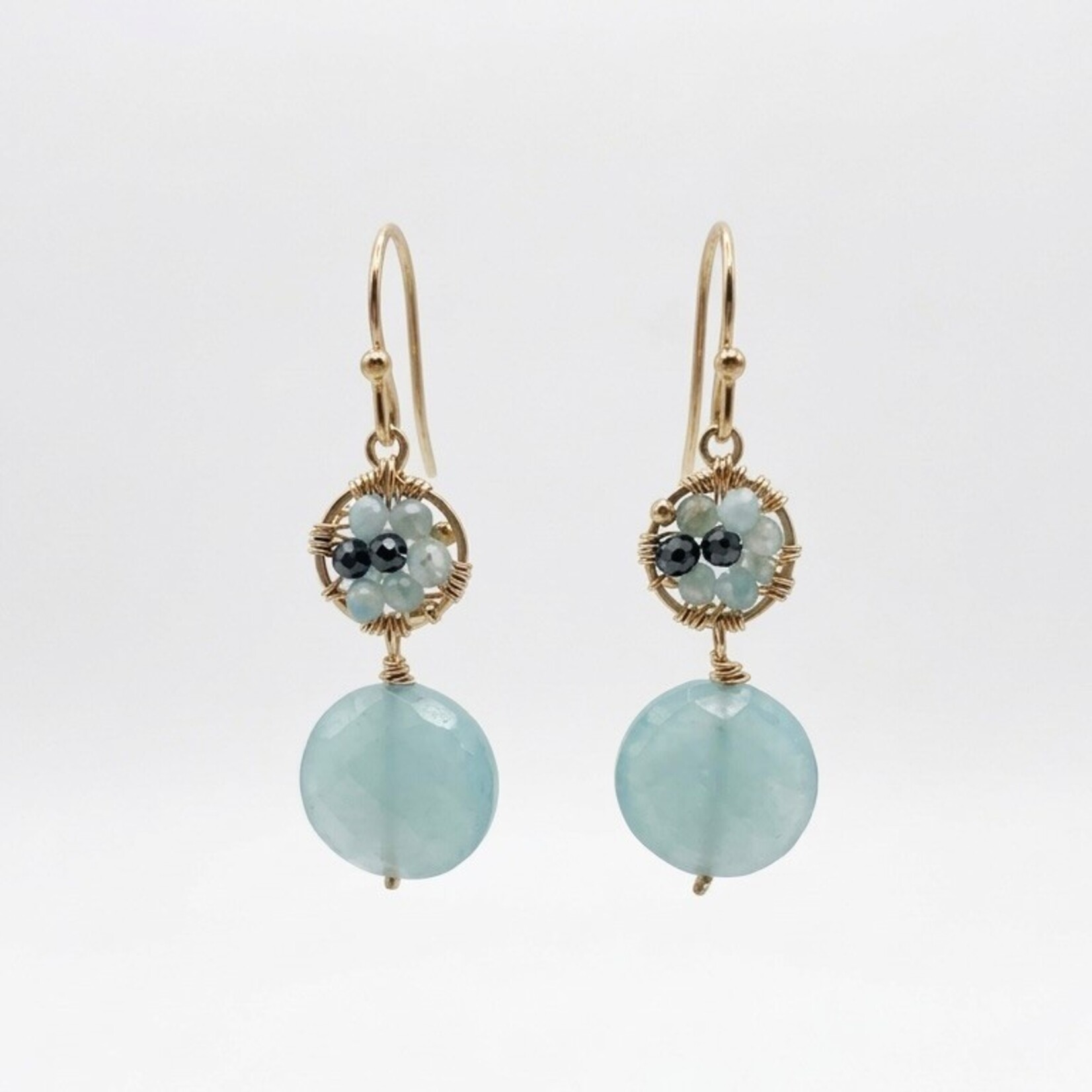 Michelle Pressler 14K Yellow Gold Filled Azure Drop Earrings