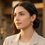 Michelle Pressler 14K Yellow Gold Filled Azure Briolette Drop Cluster Earrings