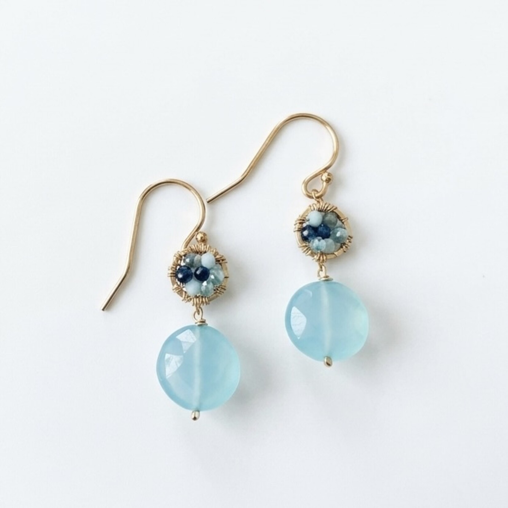 Michelle Pressler 14K Yellow Gold Filled Azure Drop Earrings