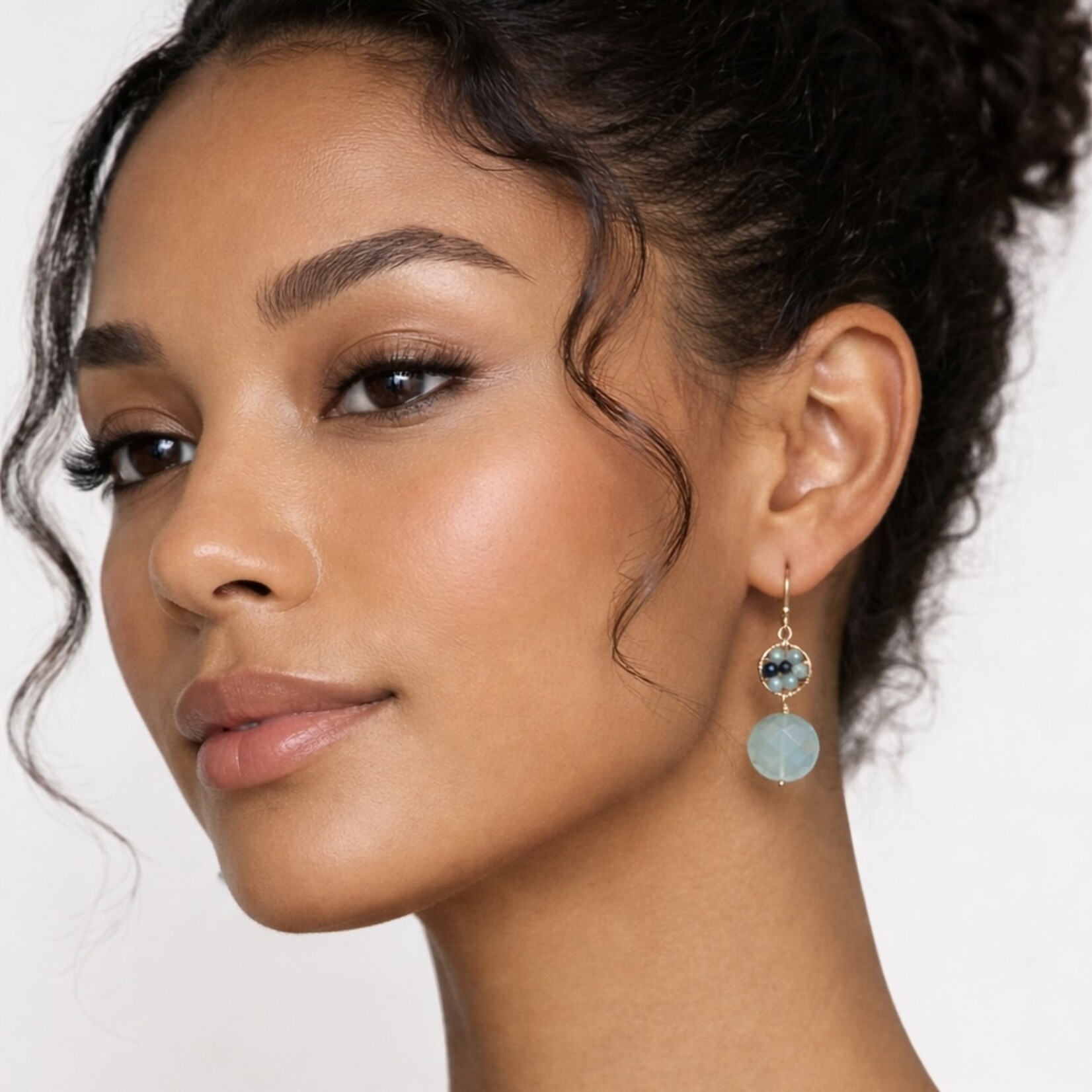 Michelle Pressler 14K Yellow Gold Filled Azure Drop Earrings