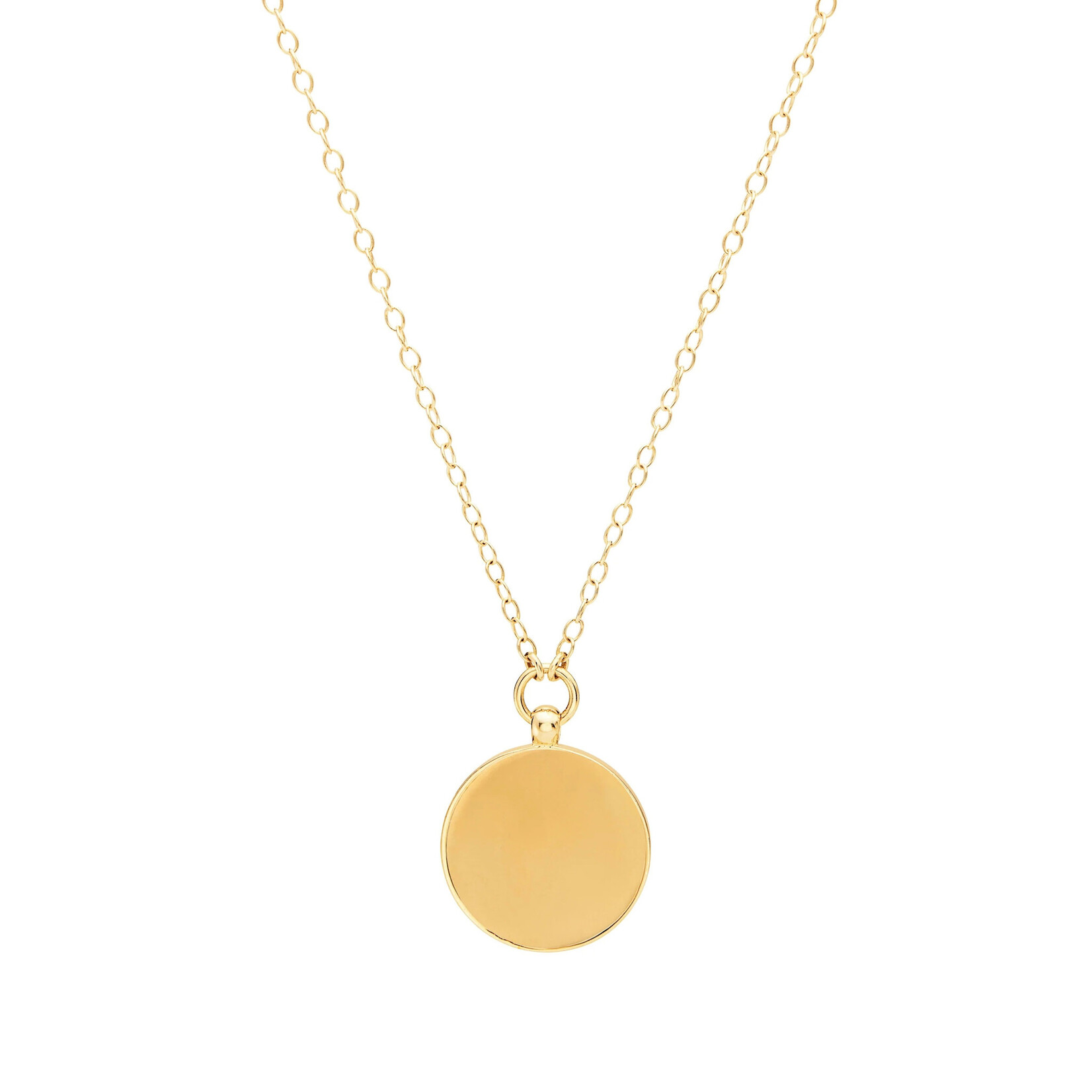 18K Yellow Gold Overlay Dotted Medallion Necklace