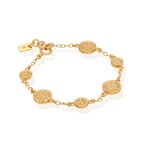 18K Yellow Gold Overlay Classic Station Bracelet