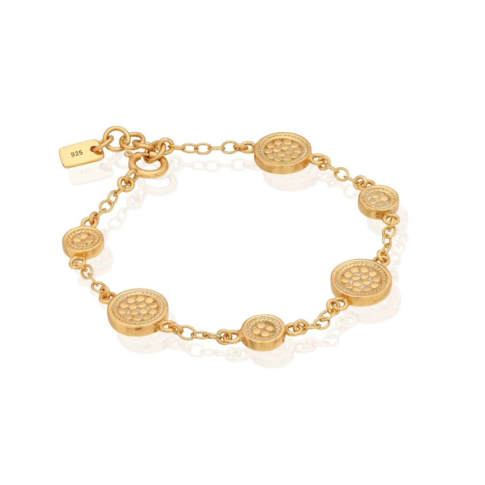 18K Yellow Gold Overlay Classic Station Bracelet