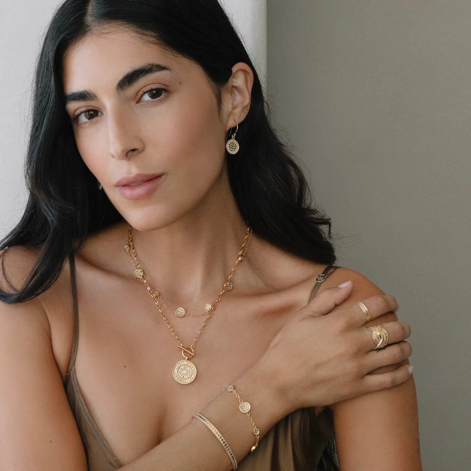 18K Yellow Gold Overlay Classic Station Bracelet