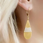 Michelle Pressler 14K Yellow Gold Overlay White Zircon Teardrop Earrings