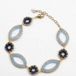 Michelle Pressler 14KF Yellow Gold Blue Zircon & Sapphire Bracelet