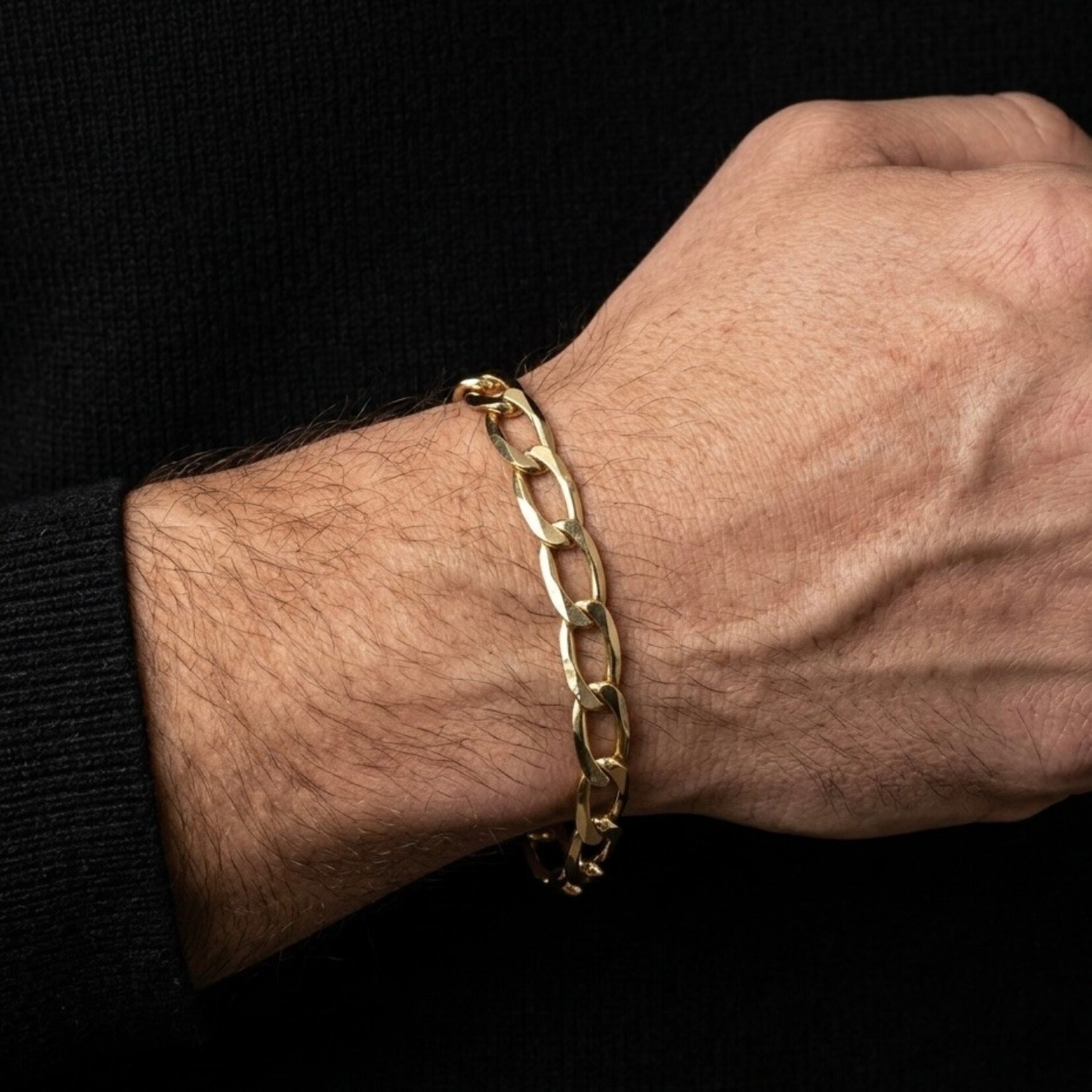 14K Yellow Gold Long Curb Link Bracelet