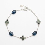 Michelle Pressler Sterling Silver Grandierite and Kyanite Bracelet