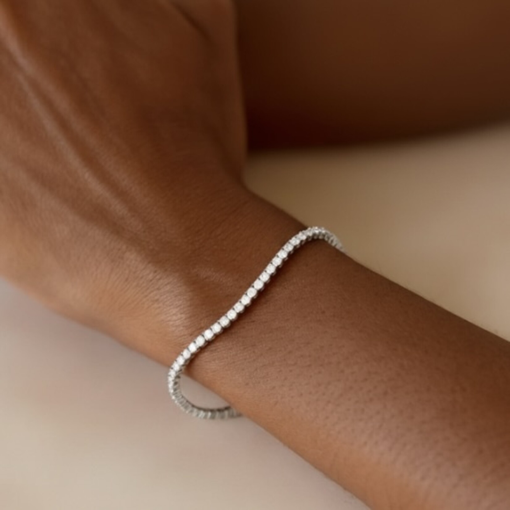 14K White Gold 3 Carat Diamond Tennis Bracelet