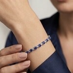 14K White Gold Sapphire & Diamond Tennis Bracelet