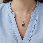 Sterling Silver Sapphire & Zircon Ombre Pendant