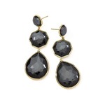 18K Yellow Gold Hematite Doublet Crazy 8 Drop Earrings