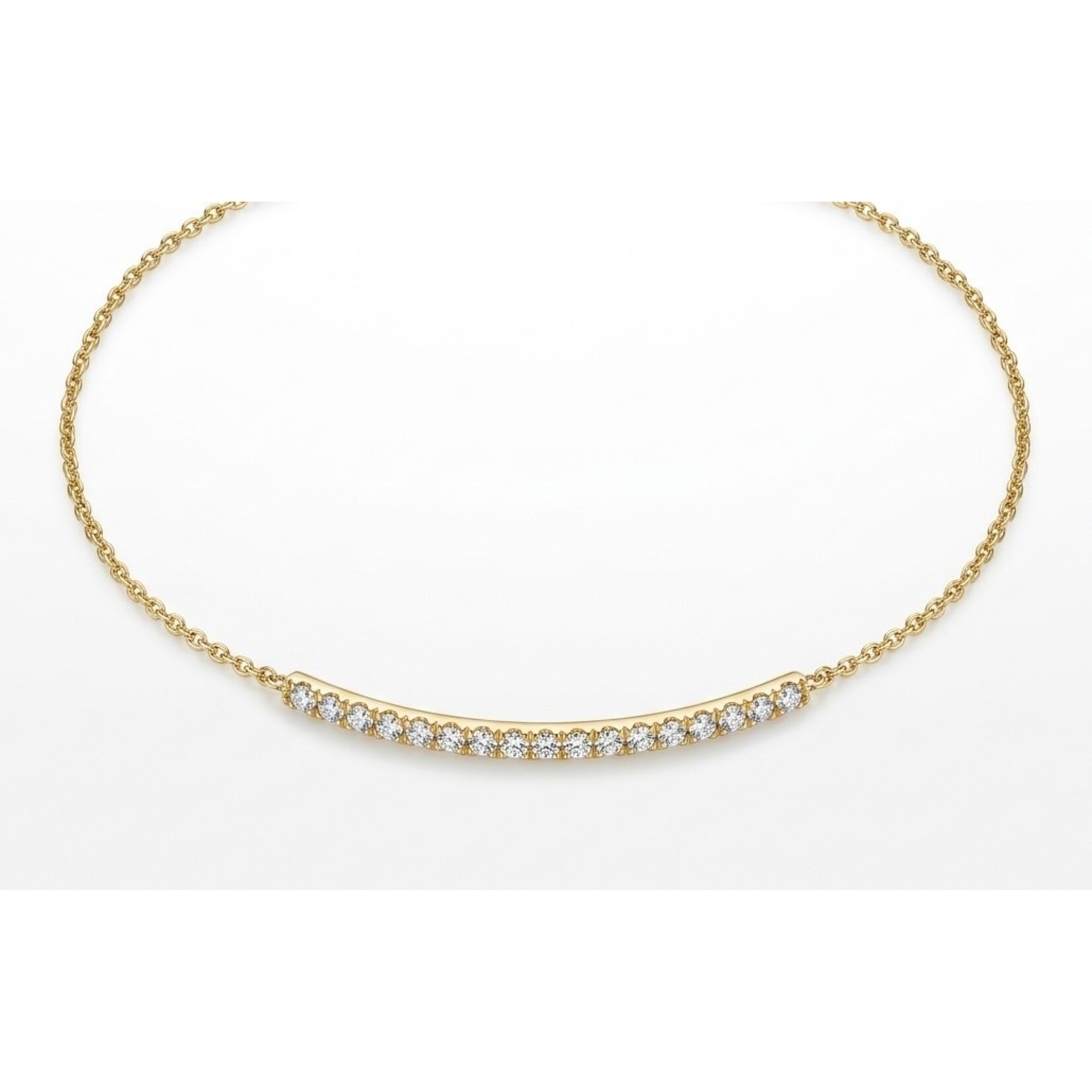14K Yellow Gold Diamond Bar Bracelet