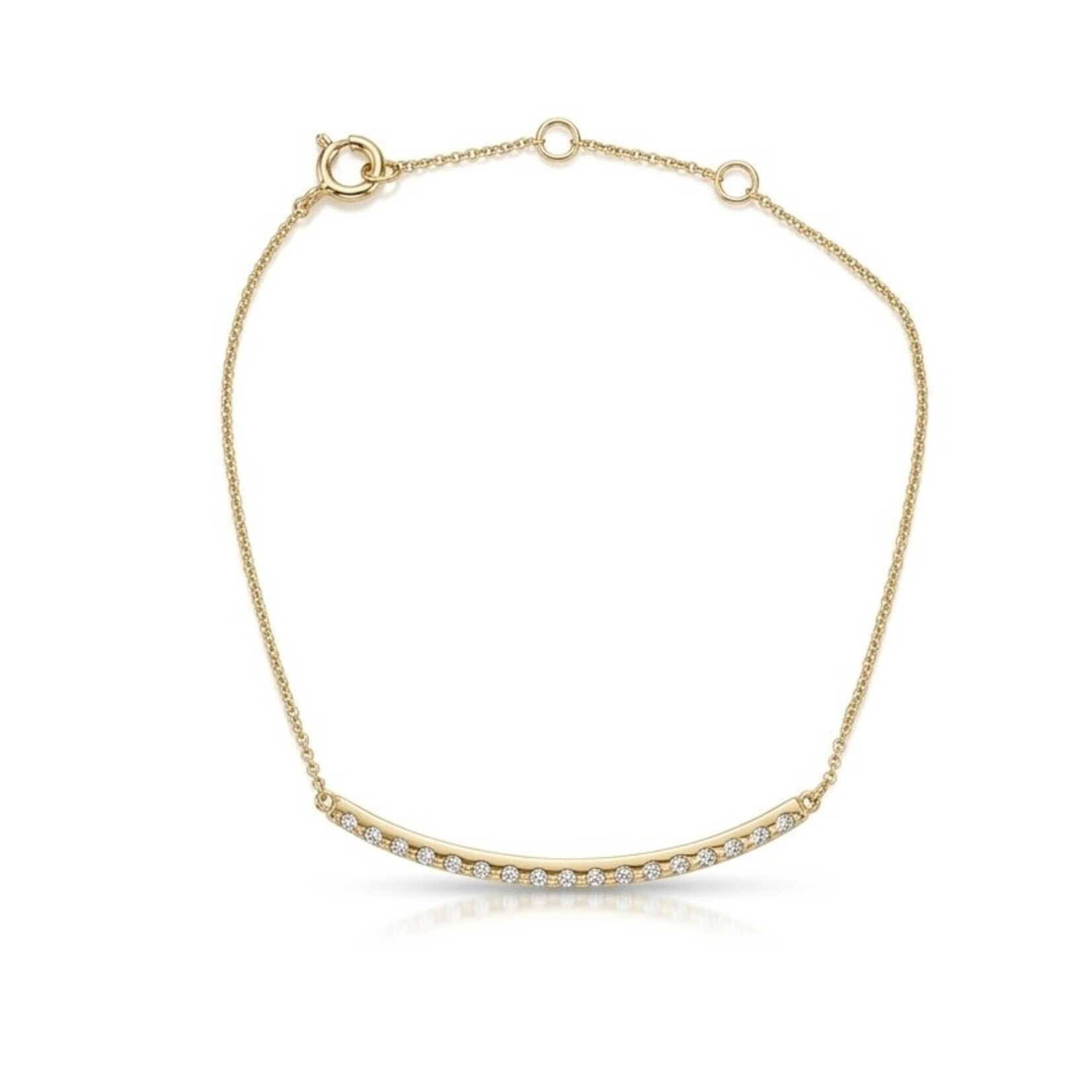 14K Yellow Gold Diamond Bar Bracelet
