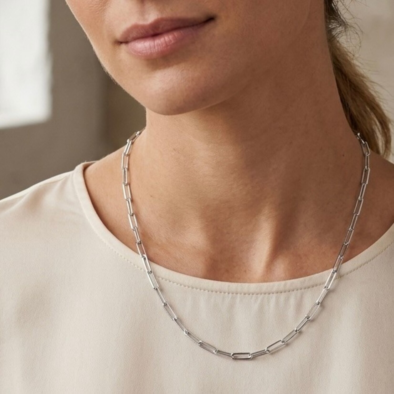 Sterling Silver Paperclip Necklace