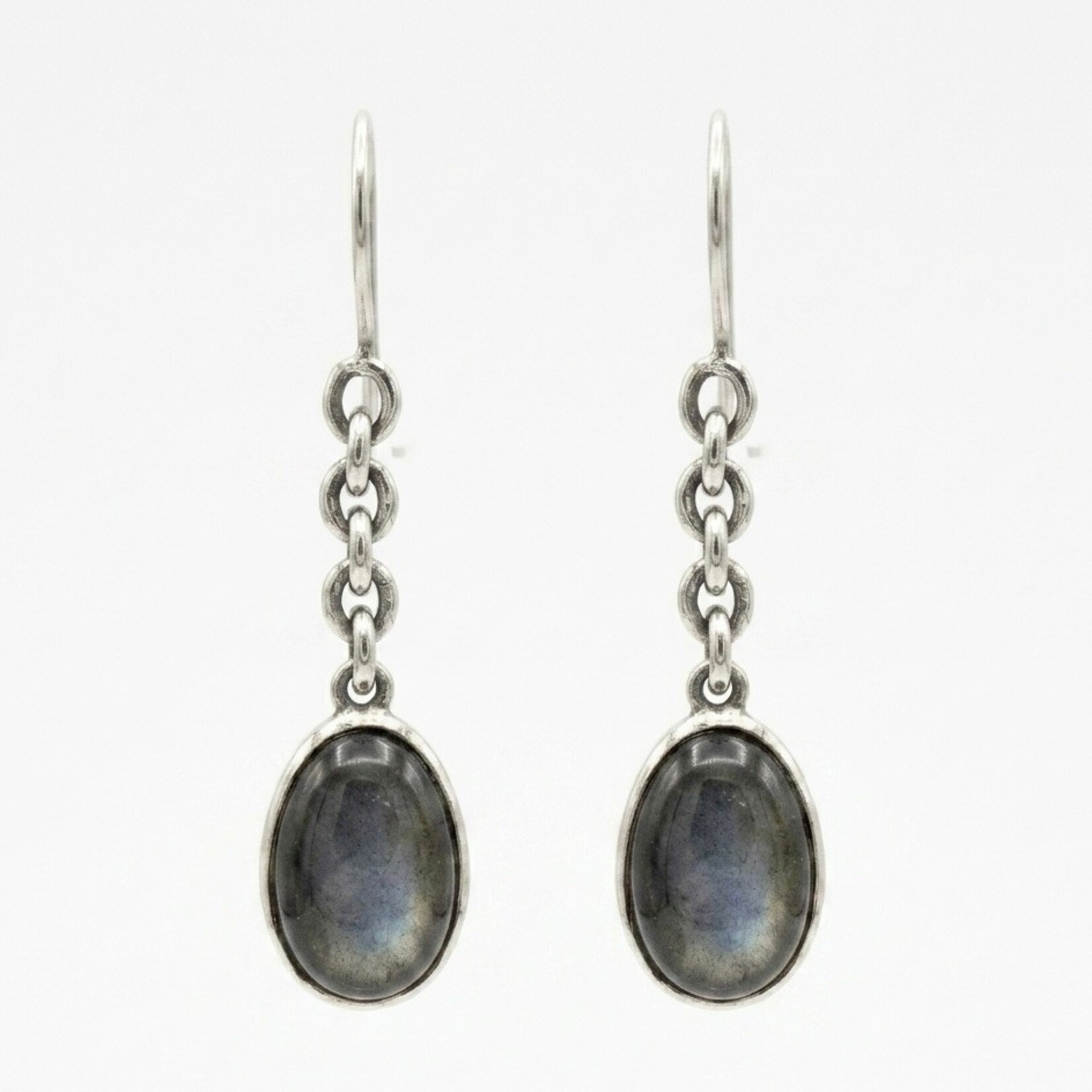 Sterling Silver Hematite Doublet Chain Drop
