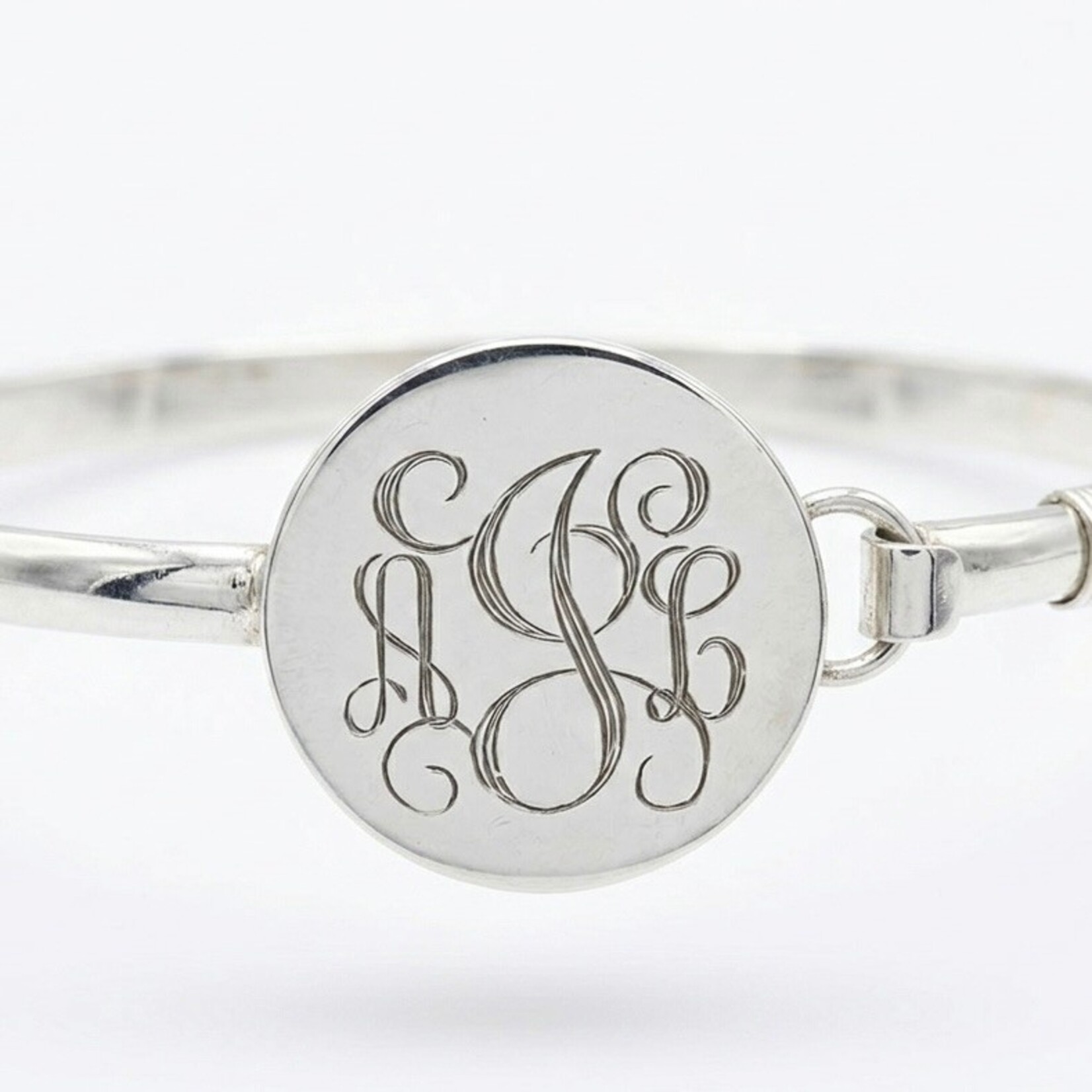 Sterling Silver Engravable Disc Bangle