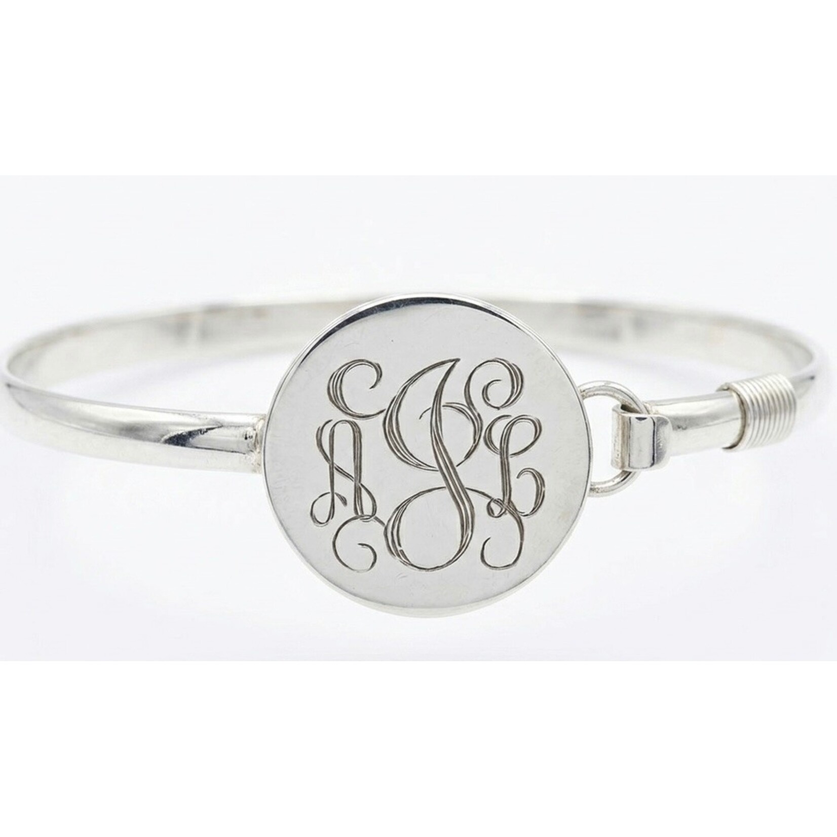 Sterling Silver Engravable Disc Bangle