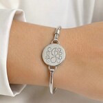 Sterling Silver Engravable Disc Bangle