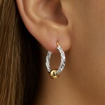 Sterling Silver & 14K Gold Cape Cod Medium Twisted Hoop Earrings