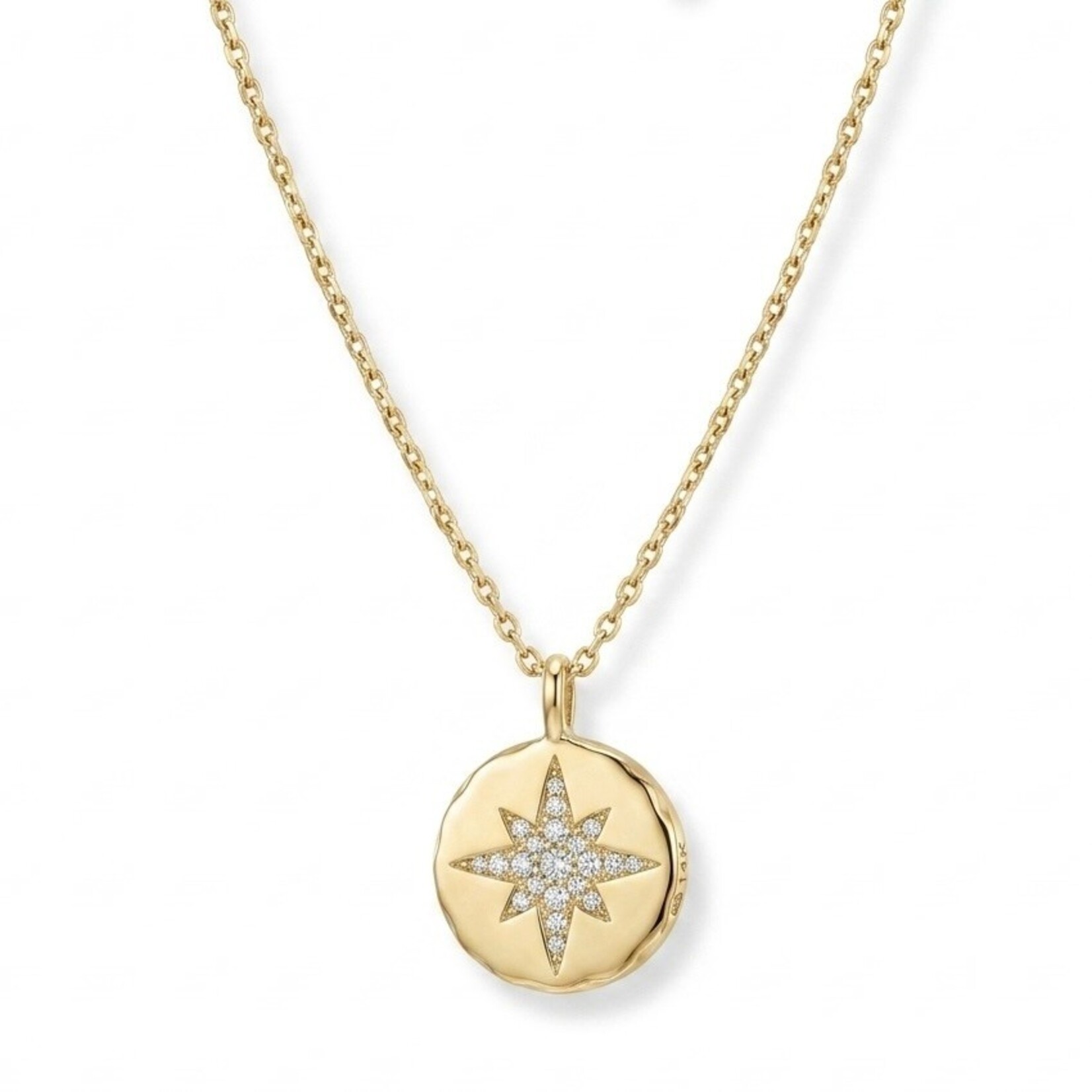 14K Yellow Gold Diamond Guiding Star Pendant
