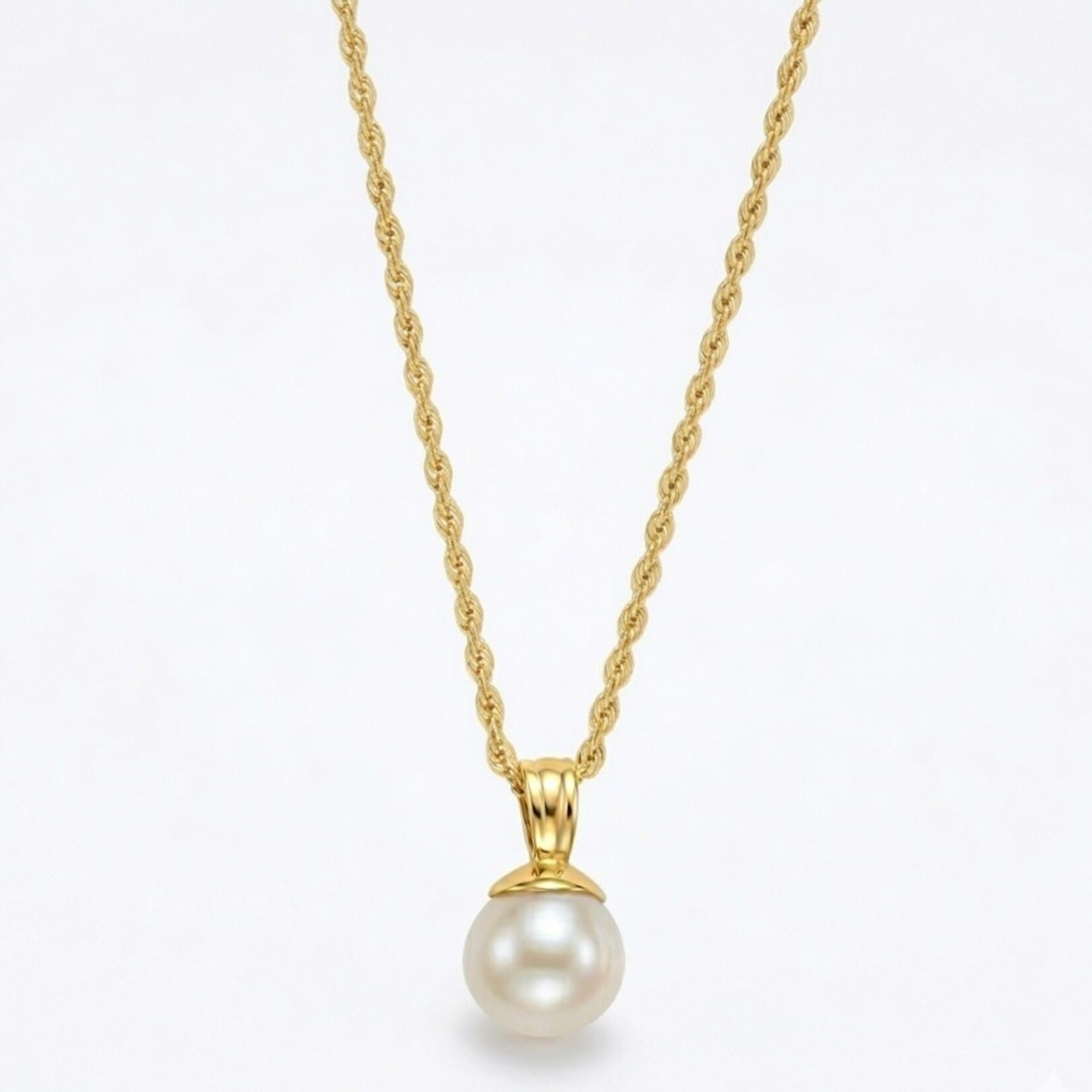 14K Yellow Gold Cultured Pearl Drop Pendant