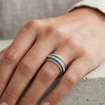 Sterling Silver & White Gold David Yurman Diamond Crossover Ring
