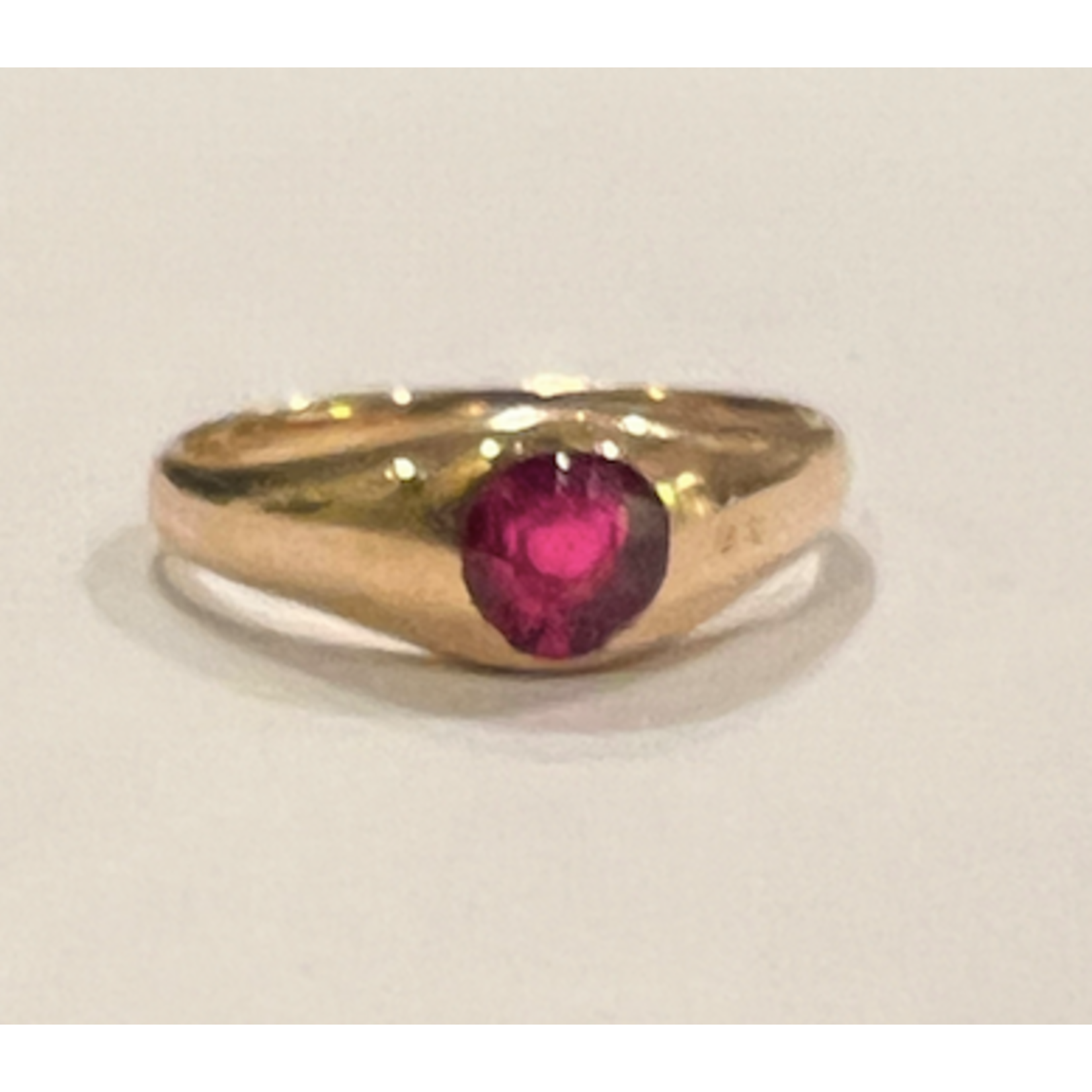 14K Yellow Gold Ruby Bezel Ring