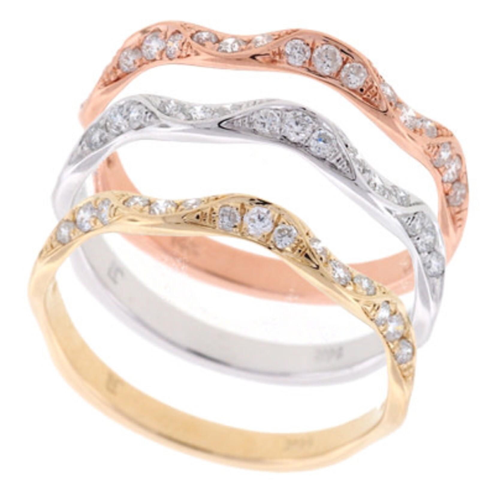 14K Rose Gold Diamond Band