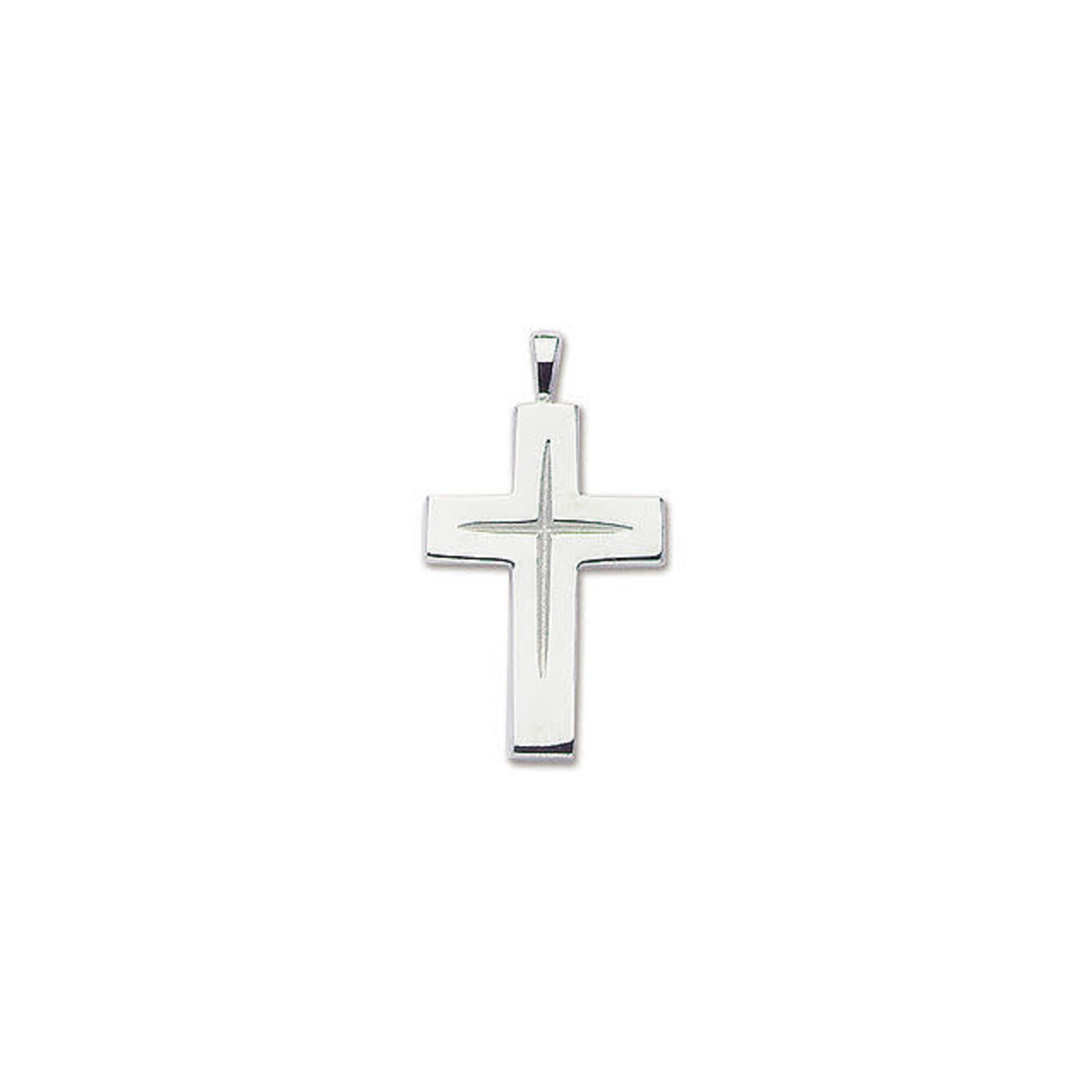 Sterling Silver Large Star Cut Cross