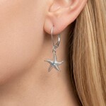 Sterling Silver Blue Topaz Starfish Earrings