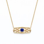 14K Yellow Gold Vintage Sapphire Lattice Necklace