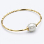 18K Yellow Gold South Sea Pearl Bangle