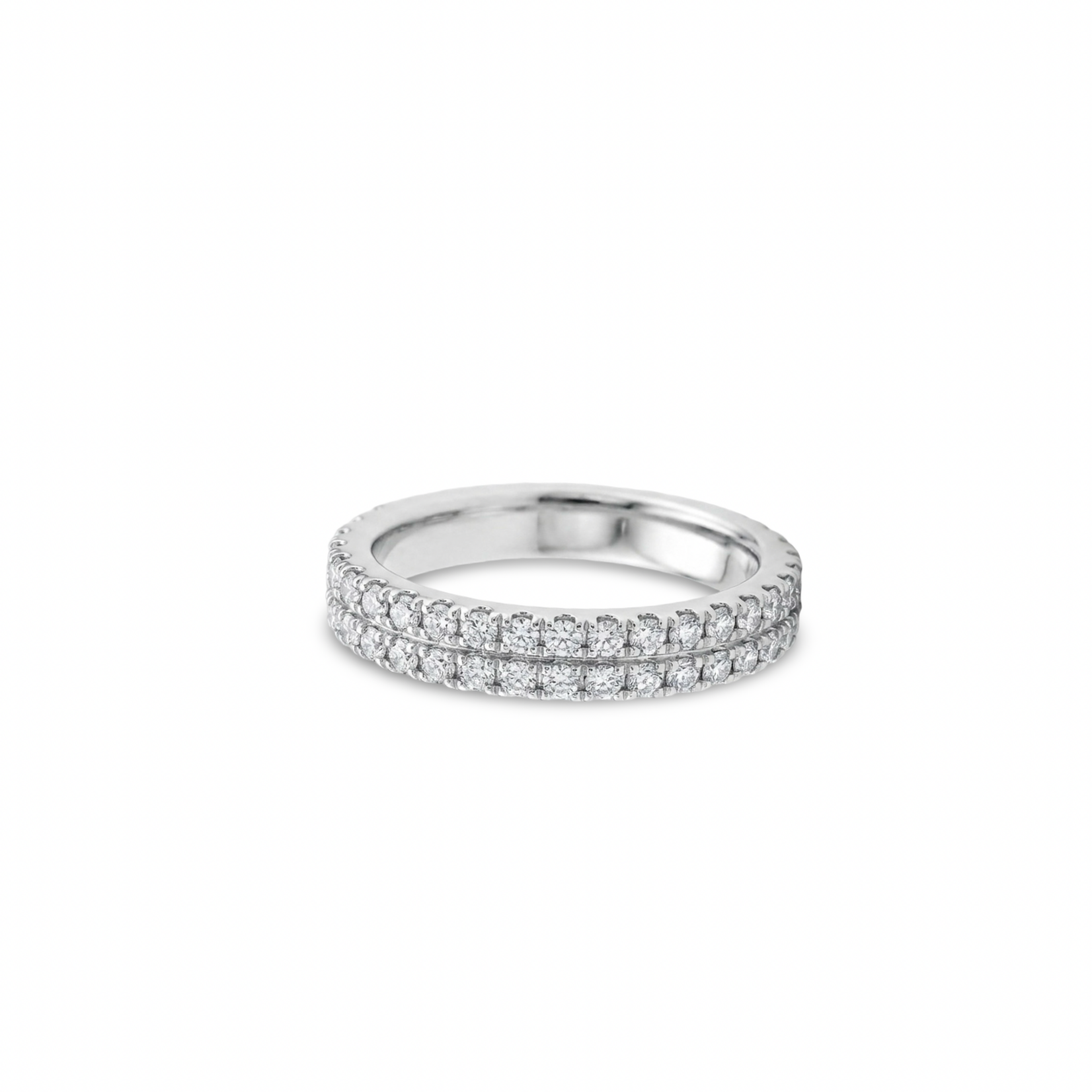 Platinum 2 Row Diamond Band