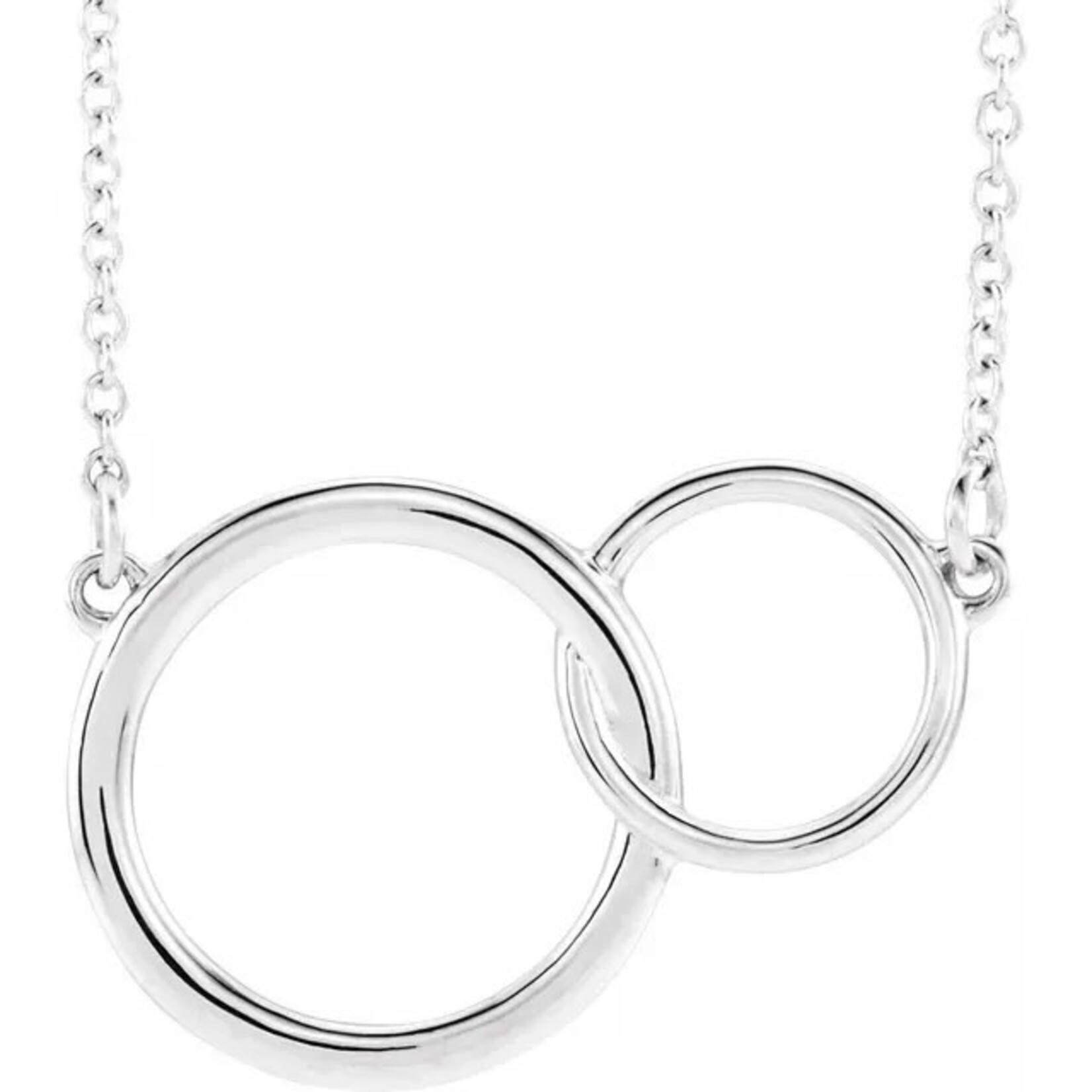 Sterling Silver Medium Interlocking Ring Necklace