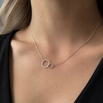 Sterling Silver Medium Interlocking Ring Necklace