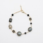 Michelle Pressler 14K Yellow Gold Filled Zebra Mix Gemstone Bracelet